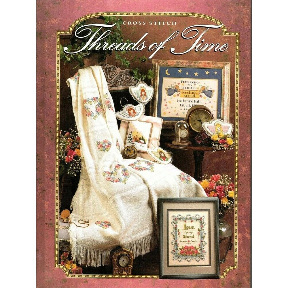 Cross Stitch Threads of Time Hardcover 1996 Cross Stitch Patterns - New